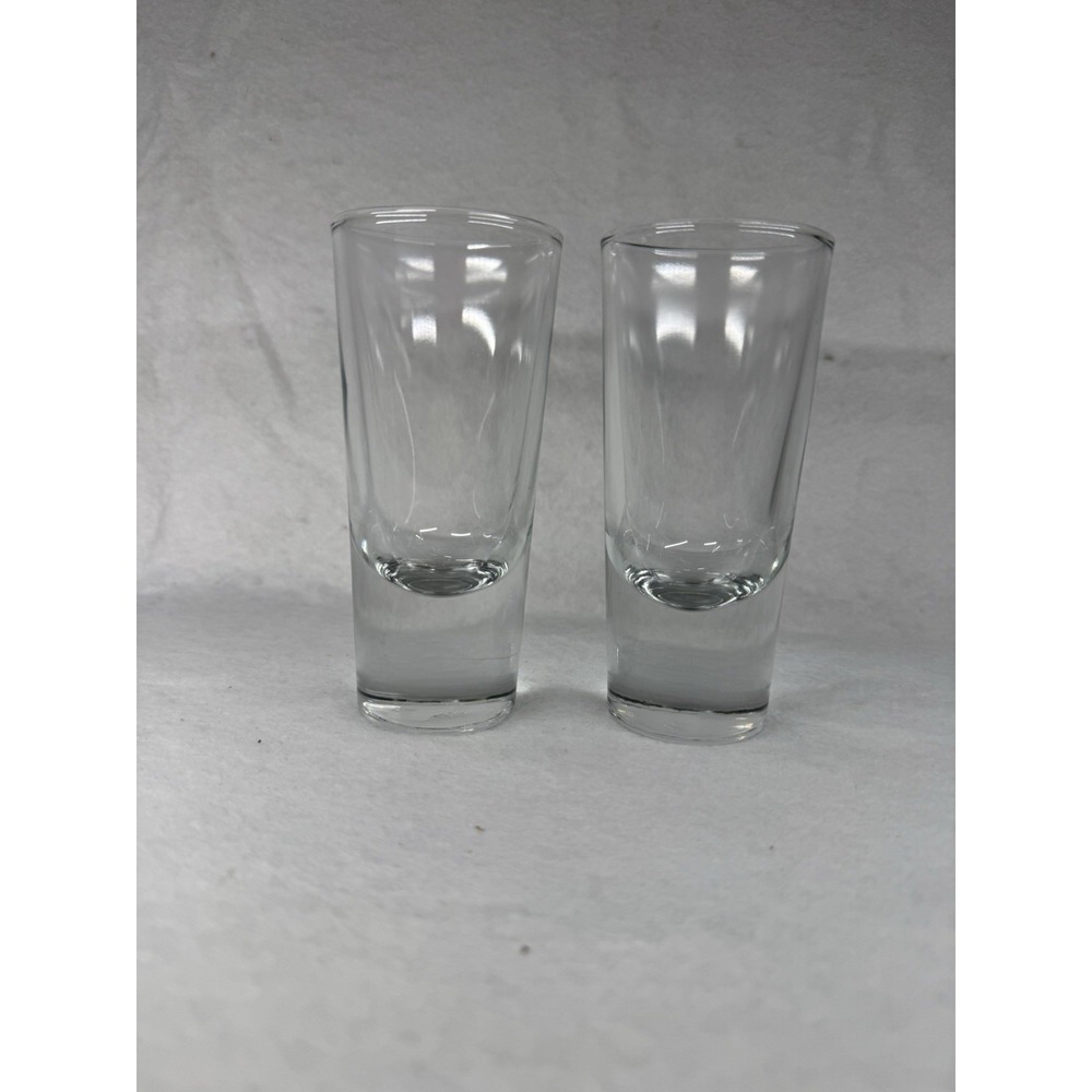 Crisa Double Shot Glass With Clear Etched Elephant Heavy Bottom Party (Set Of 2)